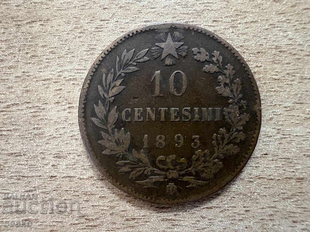 Ιταλία - 10 λεπτά (1893) - BI Ιταλία - 10 λεπτά (1893) - BI
