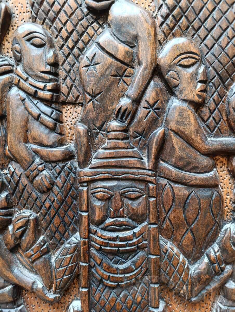 Auction  Old African wood carving panel