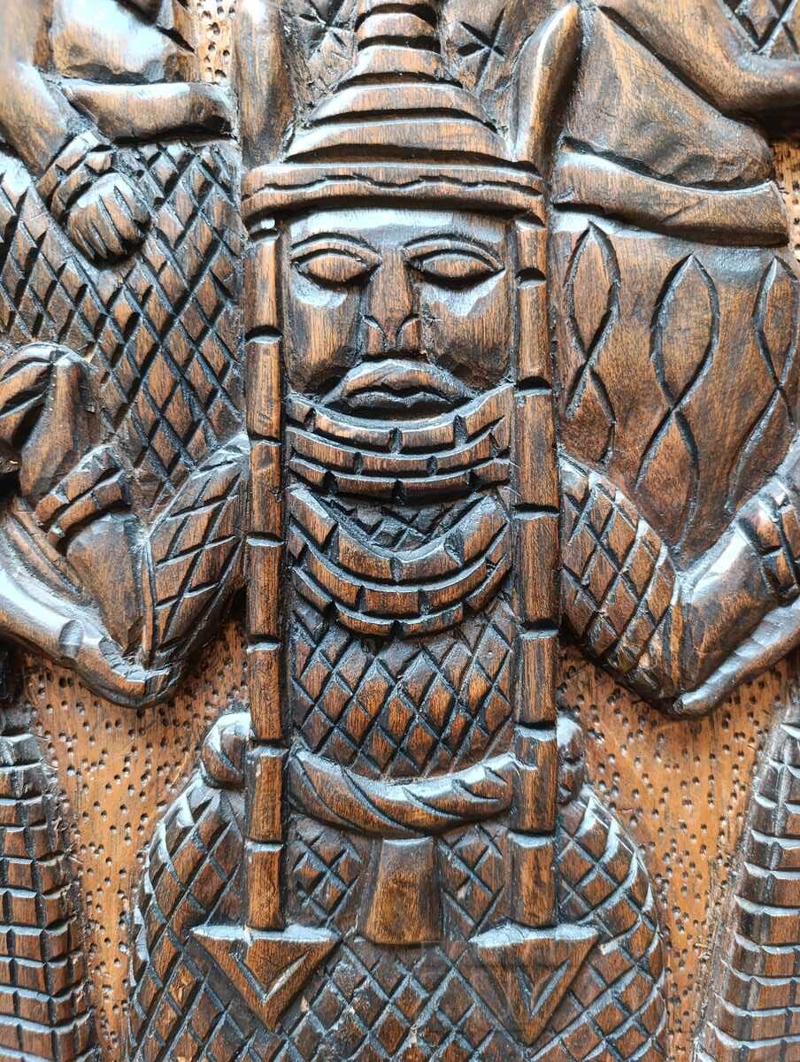 Delivery of Old African wood carving panel