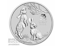 SILVER 1 OZ 2023 AUSTRALIA - LUNAR YEAR OF THE RABBIT