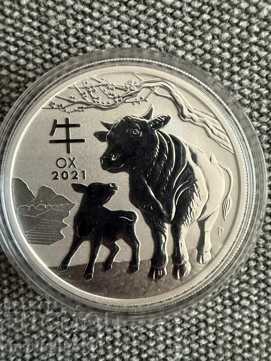 Παράδοση SILVER 1 OZ 2021 ΑΥΣΤΡΑΛΙΑ - ΣΕΛΗΝΙΚΟ ΕΤΟΣ ΤΟΥ ΒΟΥΦΑΛΟΥ