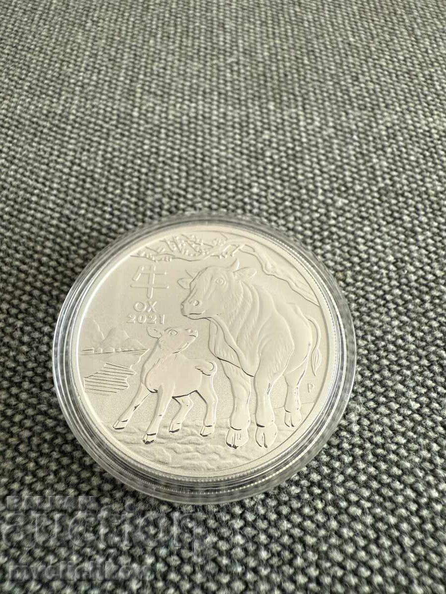 SILVER 1 OZ 2021 ΑΥΣΤΡΑΛΙΑ - ΣΕΛΗΝΙΚΟ ΕΤΟΣ ΤΟΥ ΒΟΥΦΑΛΟΥ - 6
