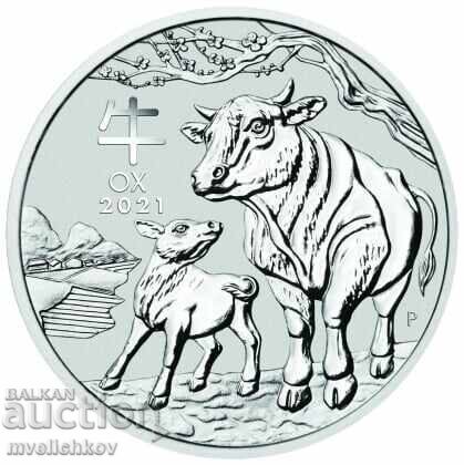 SILVER 1 OZ 2021 ΑΥΣΤΡΑΛΙΑ - ΣΕΛΗΝΙΚΟ ΕΤΟΣ ΤΟΥ ΒΟΥΦΑΛΟΥ