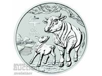 SILVER 1 OZ 2021 ΑΥΣΤΡΑΛΙΑ - ΣΕΛΗΝΙΚΟ ΕΤΟΣ ΤΟΥ ΒΟΥΦΑΛΟΥ