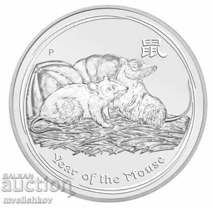 SILVER 1 OZ 2008 AUSTRALIA - YEAR OF THE MOUSE
