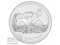 СРЕБРО 1 OZ 2008 АВСТРАЛИЯ - ЛУНАР ГОДИНАТА НА МИШКАТА