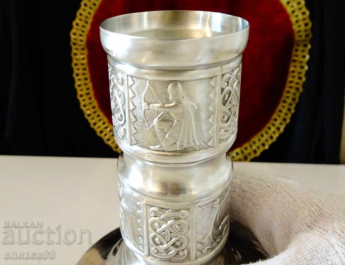 Licitație Sfeșnic din alamă, Vikingi, corabie dragon Drakkar, Norvegia