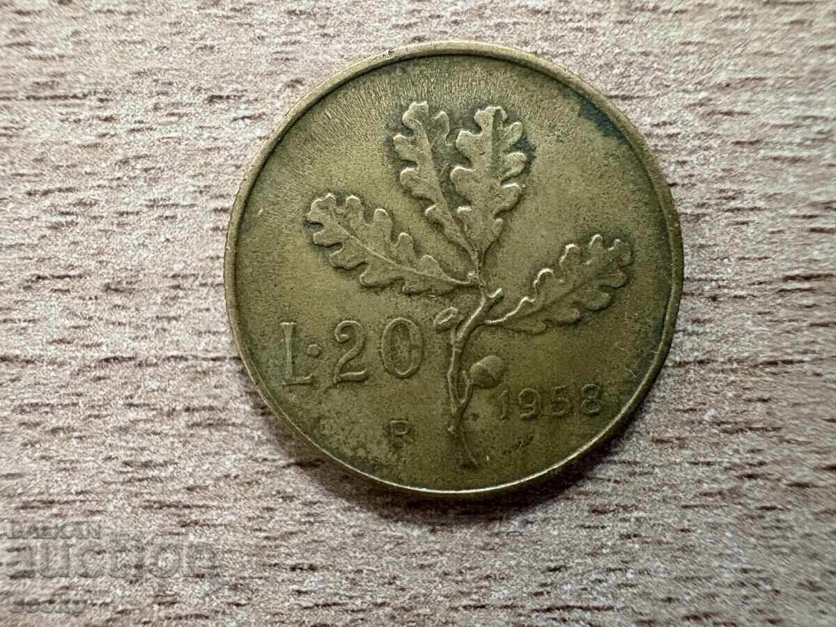 Italy - 20 Lire (1958) Italy - 20 Lire (1958)