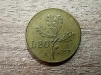 Ιταλία - 20 λιρών (1957)