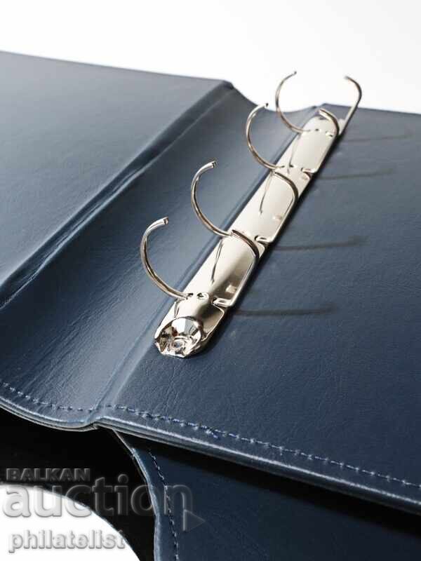 Folder with cassette LUX, eco-leather - OPTIMA standard, blue color - 6