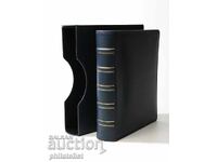 Dosar cu casetă LUX, piele ecologică – OPTIMA standard, culoare albastră