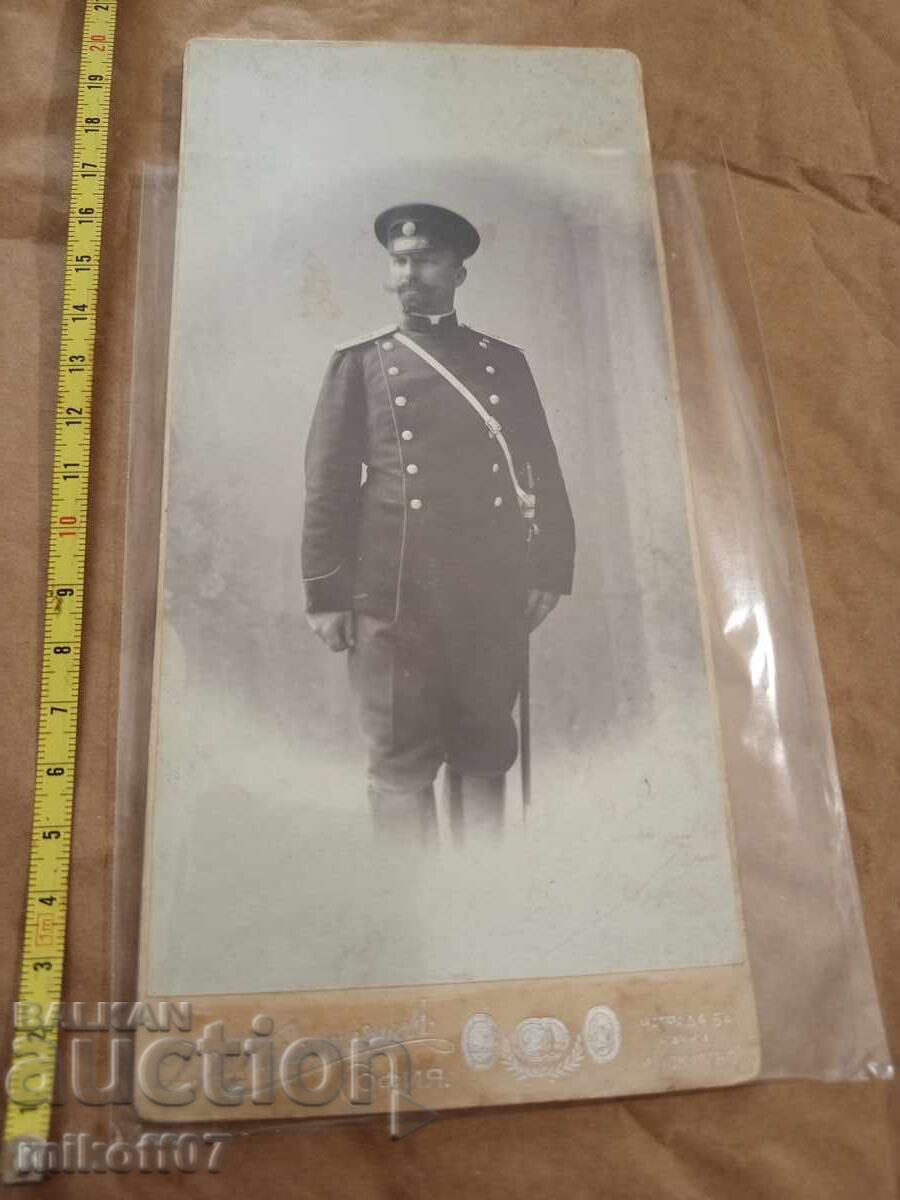 Photograph cardboard photography Kniazheski Officer Karastoyanov