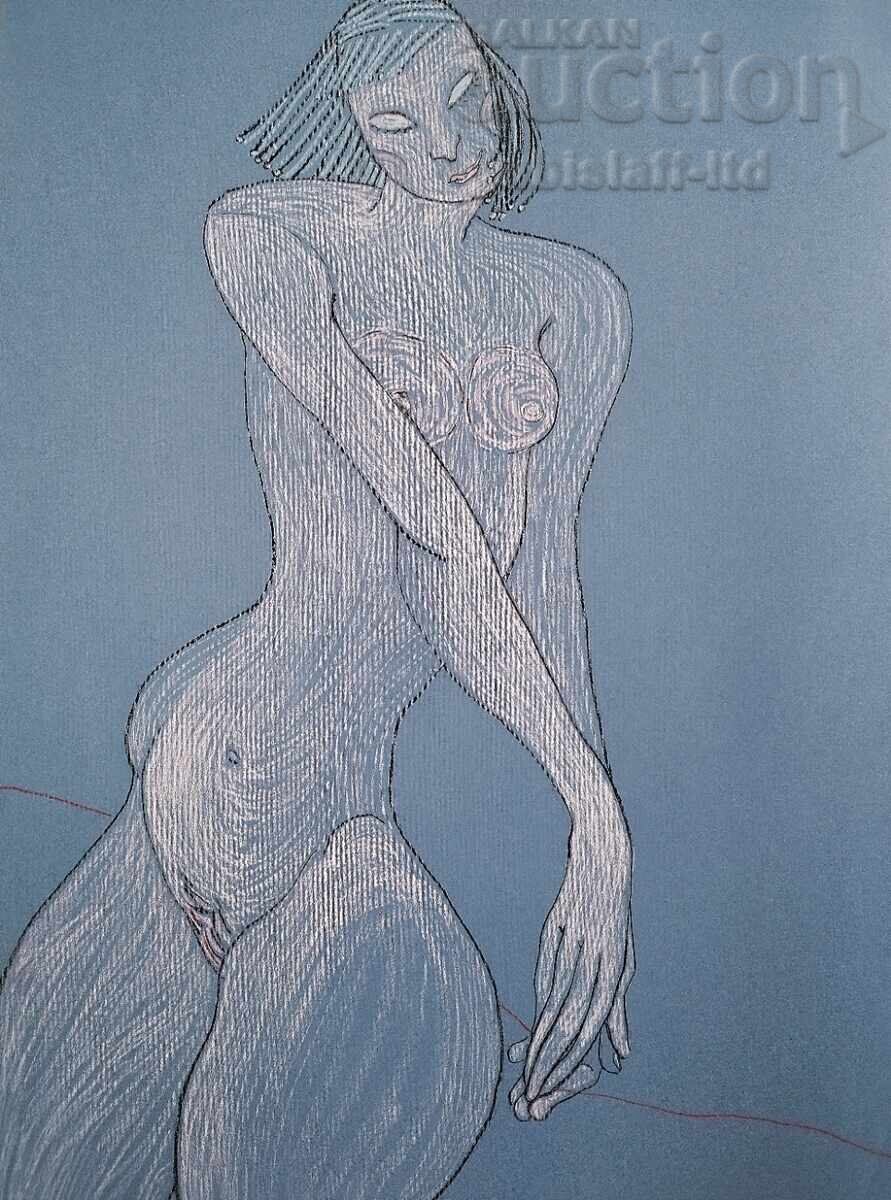 Painting, nude, signed "Dinka", 1990s.