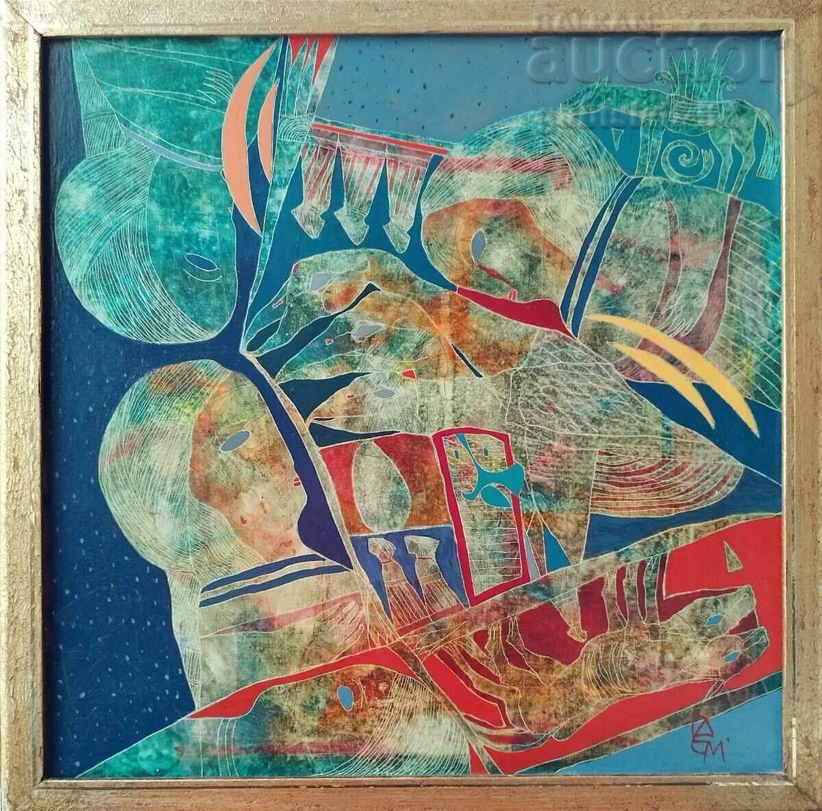 Painting "Birds", artist Georgi Demirev, 1995