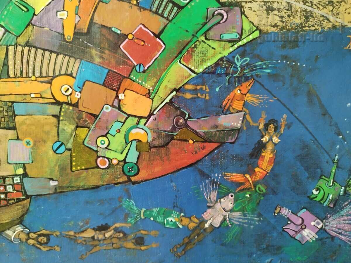 Картина "Кръговрат", проф. Пл. Легкоступ, 1993 г. - 5 Картина "Кръговрат", проф. Пл. Легкоступ, 1993 г. - 5