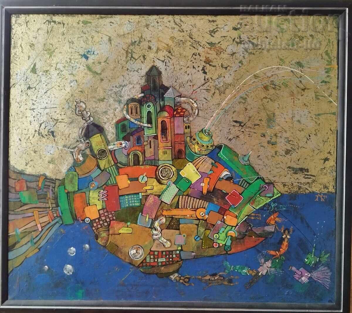 Картина "Кръговрат", проф. Пл. Легкоступ, 1993 г. Картина "Кръговрат", проф. Пл. Легкоступ, 1993 г.