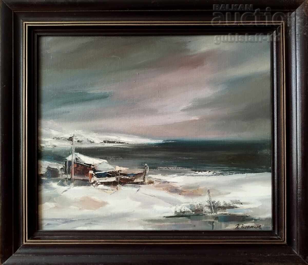 Painting "Winter by the Sea", artist K. Tabakov, 1990s