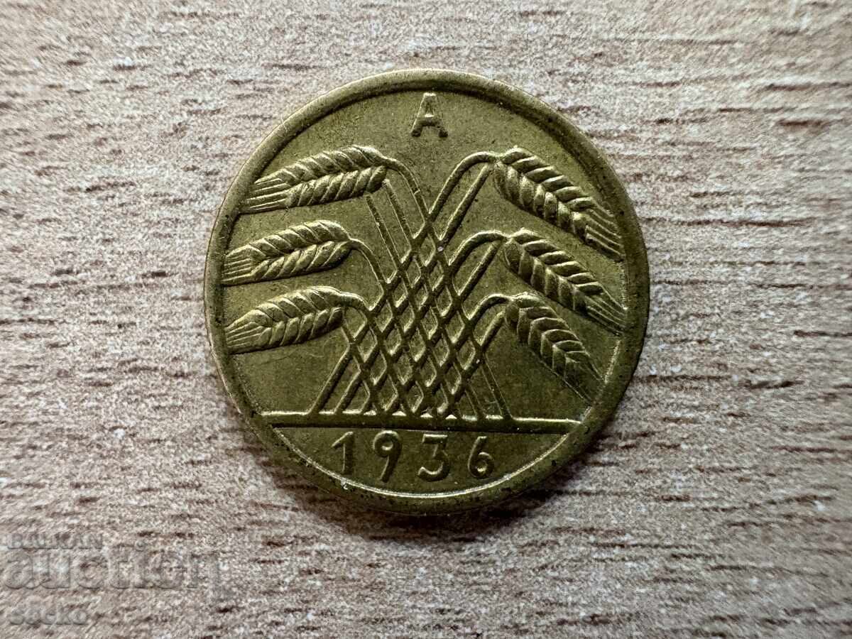 Германия - 5 райхспфенига (1936) - А с цена 0.55 лв. | € 0.28 Германия - 5 райхспфенига (1936) - А с цена 0.55 лв. | € 0.28