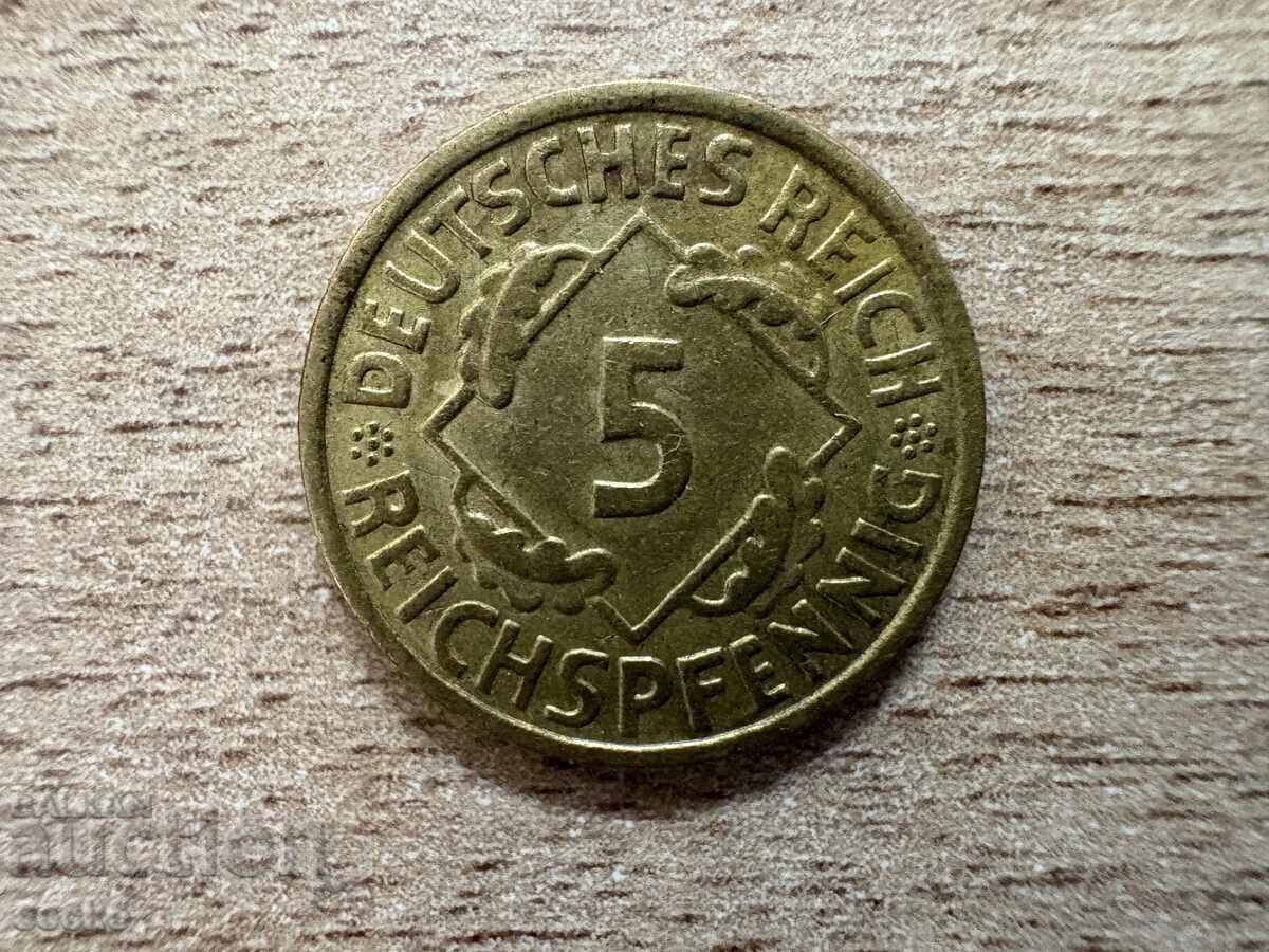 Германия - 5 райхспфенига (1936) - А Германия - 5 райхспфенига (1936) - А