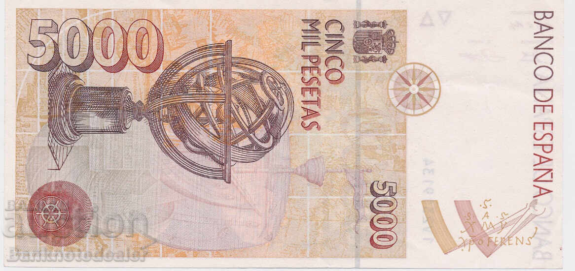 Ισπανία 5000 Πεσέτες 1992-6 Pick 165 Ref 9134 με τιμή 80.00 BGN | € 40.90 Ισπανία 5000 Πεσέτες 1992-6 Pick 165 Ref 9134 με τιμή 80.00 BGN | € 40.90