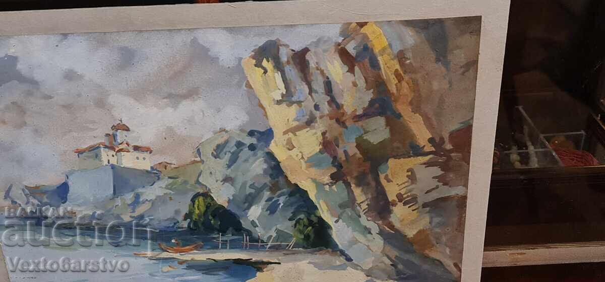 Tablou-ACVAREL-LACUL OHRID-ART.-,,VLADIMIR RILSKI cu preț 5499.99 BGN | € 2812.10