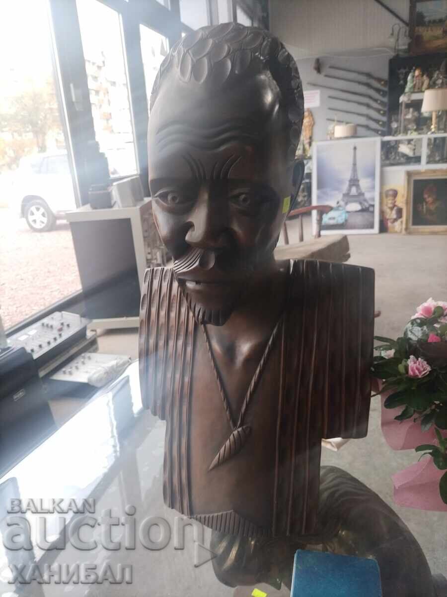 Bust of an African American made of ebony wood with price 400.00 BGN | € 204.52 Bust of an African American made of ebony wood with price 400.00 BGN | € 204.52