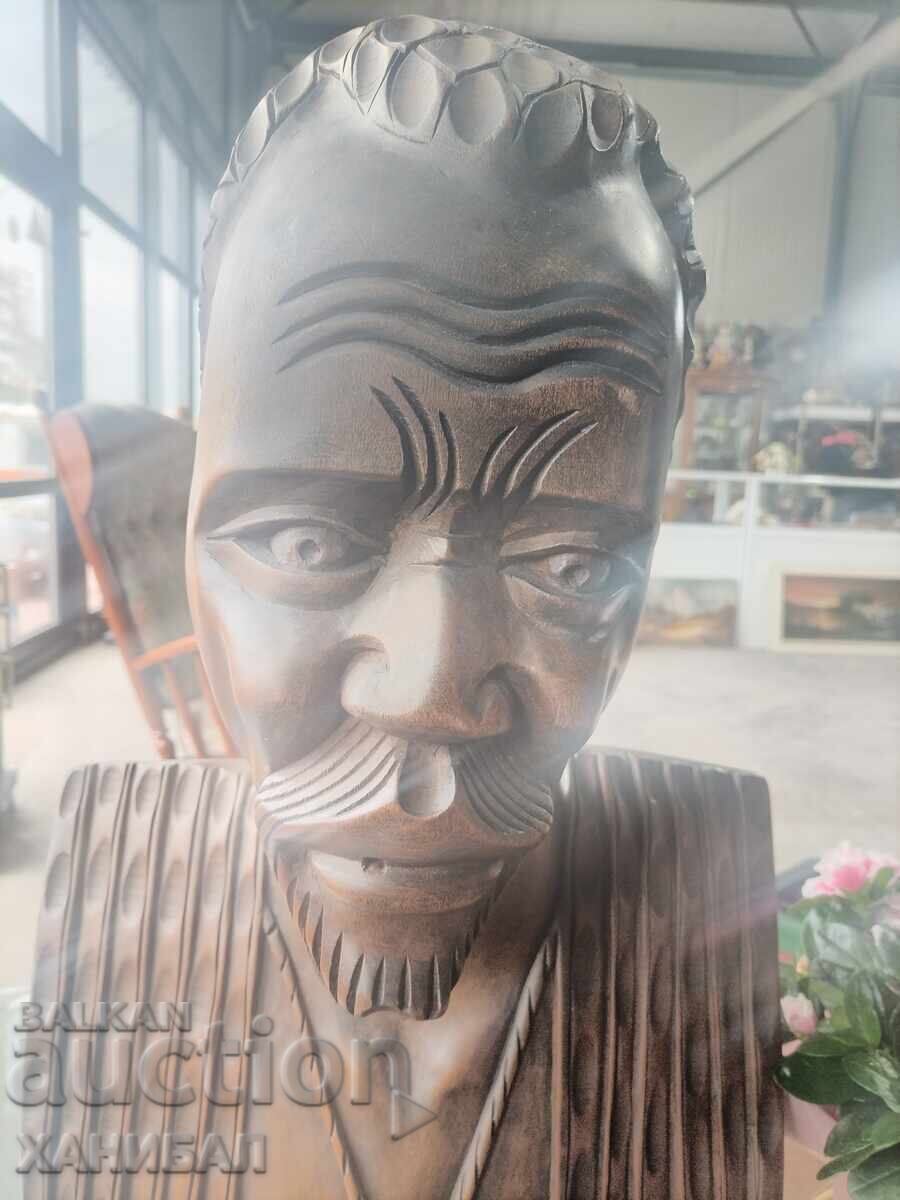 Auction Bust of an African American made of ebony wood Auction Bust of an African American made of ebony wood