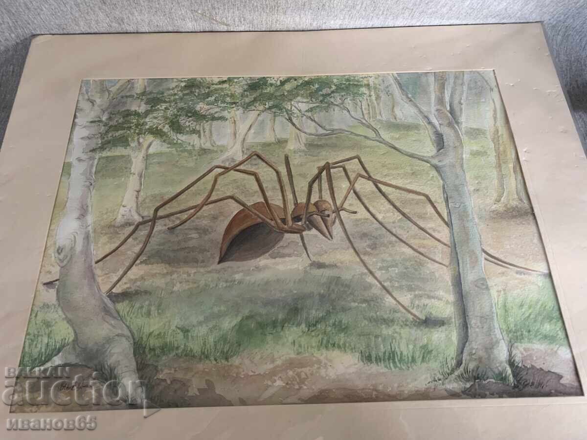 painting Mythical spider watercolor painting Mythical spider watercolor