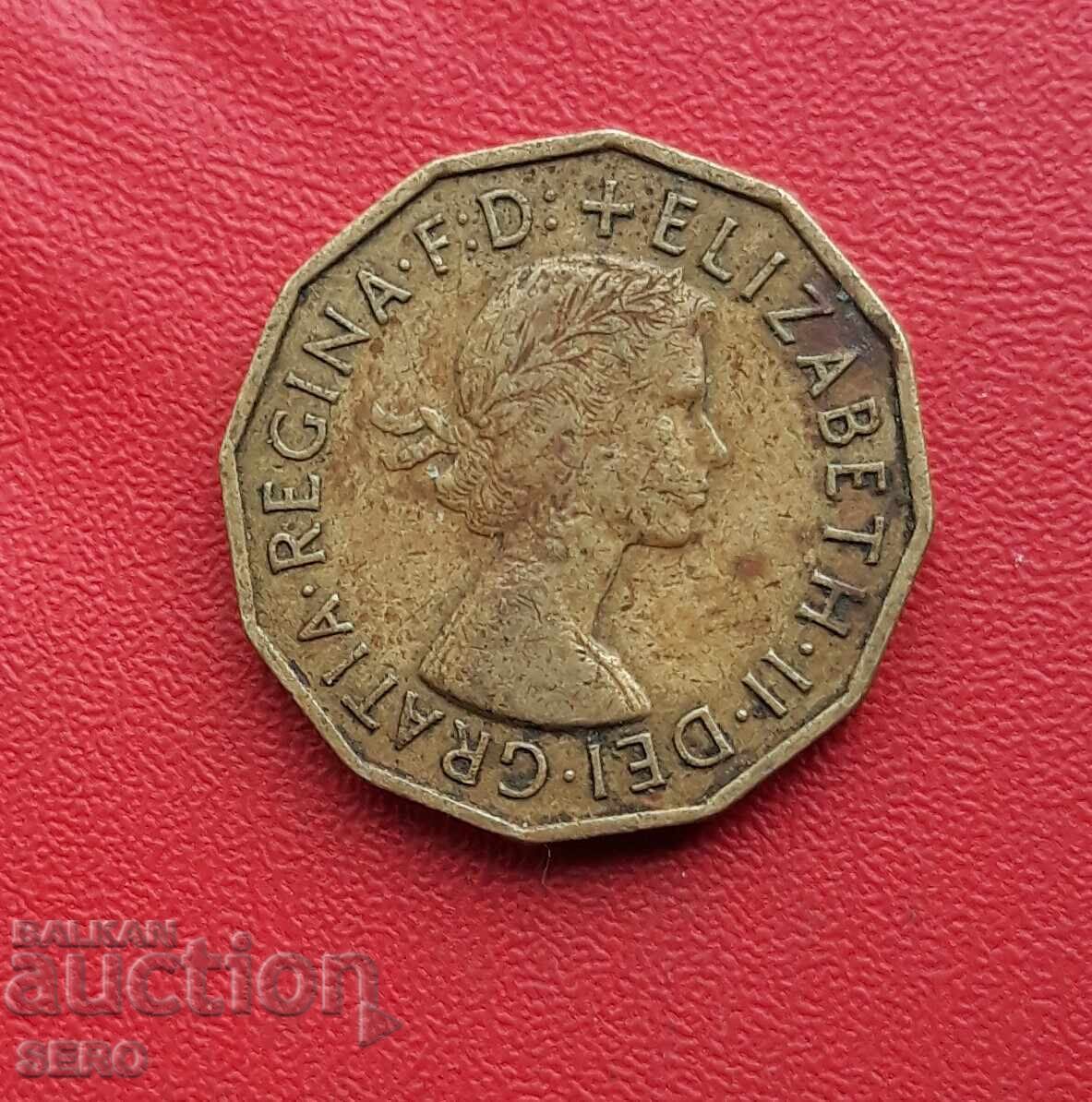 Ηνωμένο Βασίλειο - 3 πένες 1955 με τιμή 0.50 BGN | € 0.26