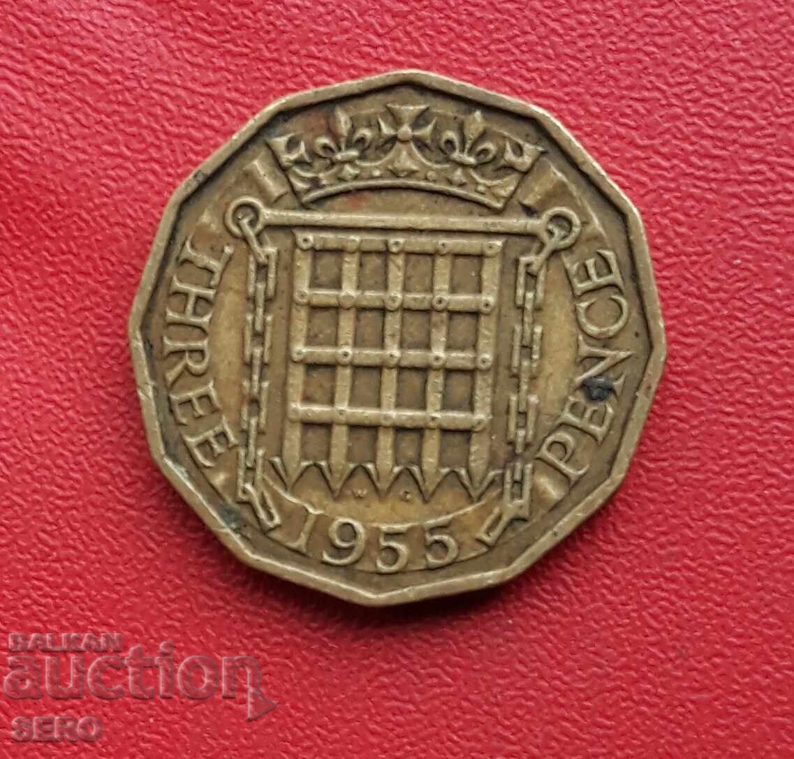 Ηνωμένο Βασίλειο - 3 πένες 1955