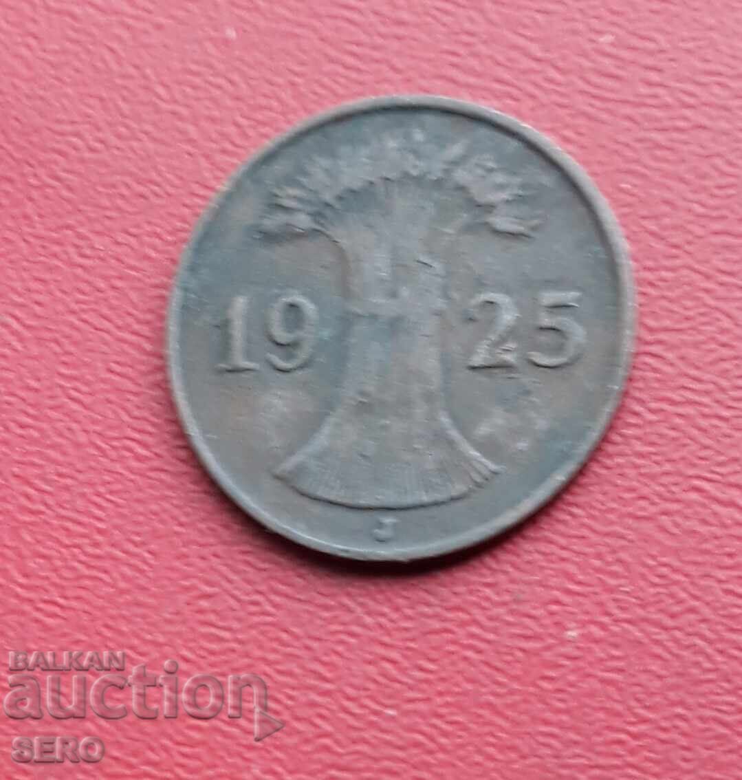 Germania-1 pfennig 1925 J-Hamburg cu preț 0.51 BGN | € 0.26