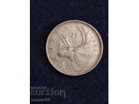 Silver coin 25 cents 1953