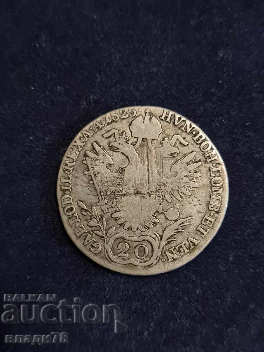 Silver Coin 20 Kreuzer 1825 with price 21.03 BGN | € 10.75 Silver Coin 20 Kreuzer 1825 with price 21.03 BGN | € 10.75