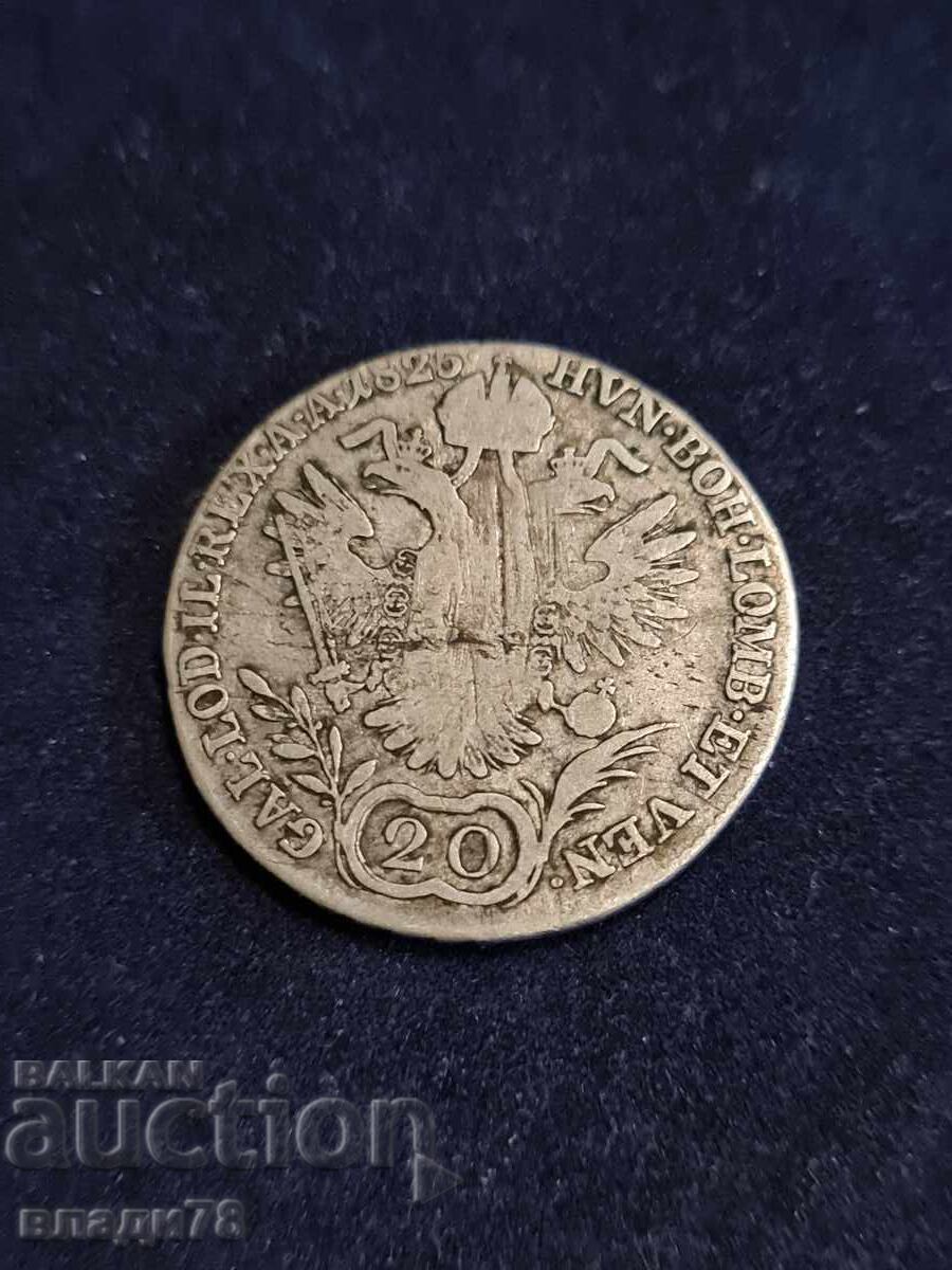 Auction Silver Coin 20 Kreuzer 1825 Auction Silver Coin 20 Kreuzer 1825