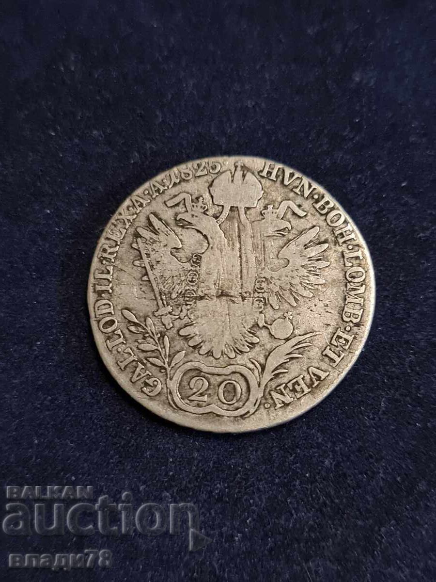 Silver Coin 20 Kreuzer 1825 Silver Coin 20 Kreuzer 1825