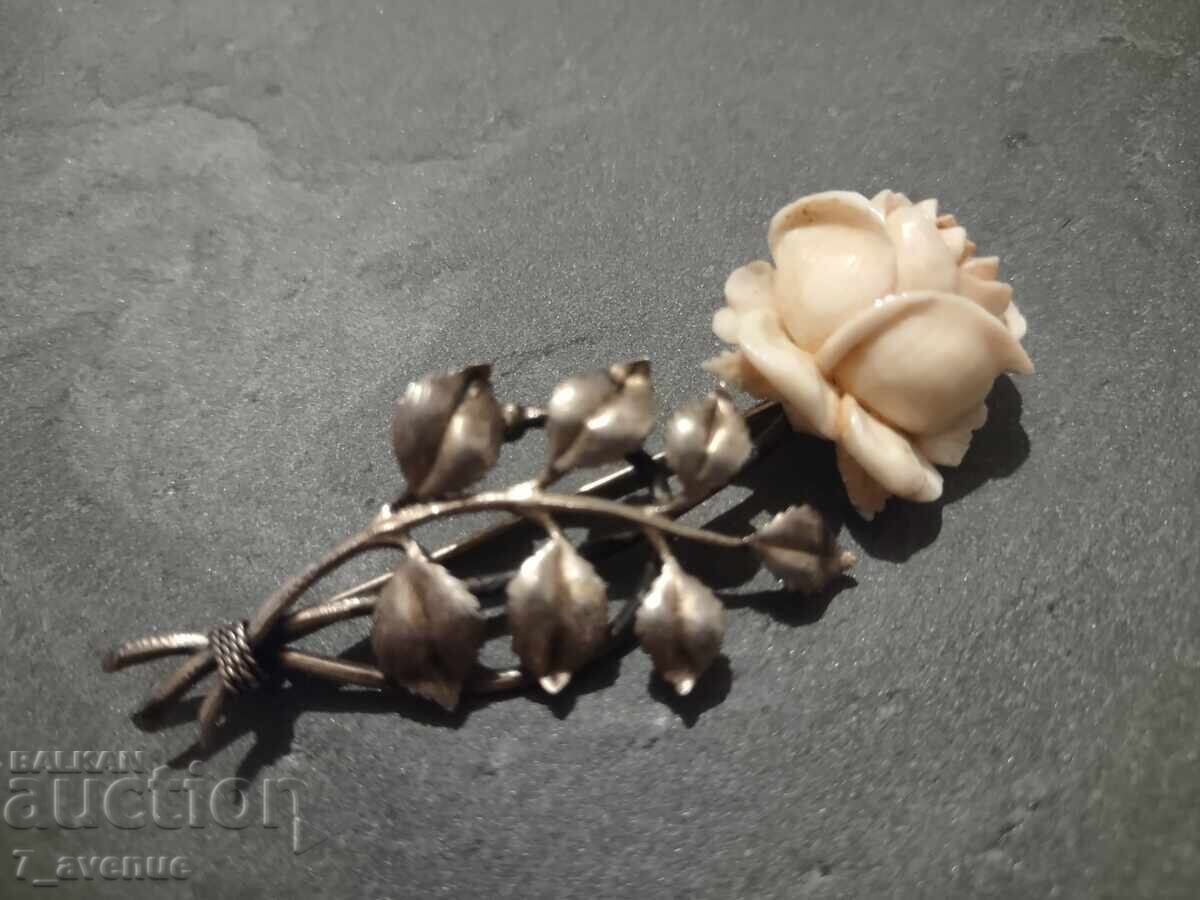 Доставка на Брошка сребро и сл.кост, ръчна изработка 16.10.25