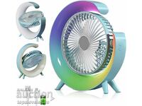 NOU! Ventilator de birou USB, 3 viteze, rotație 360°, LED