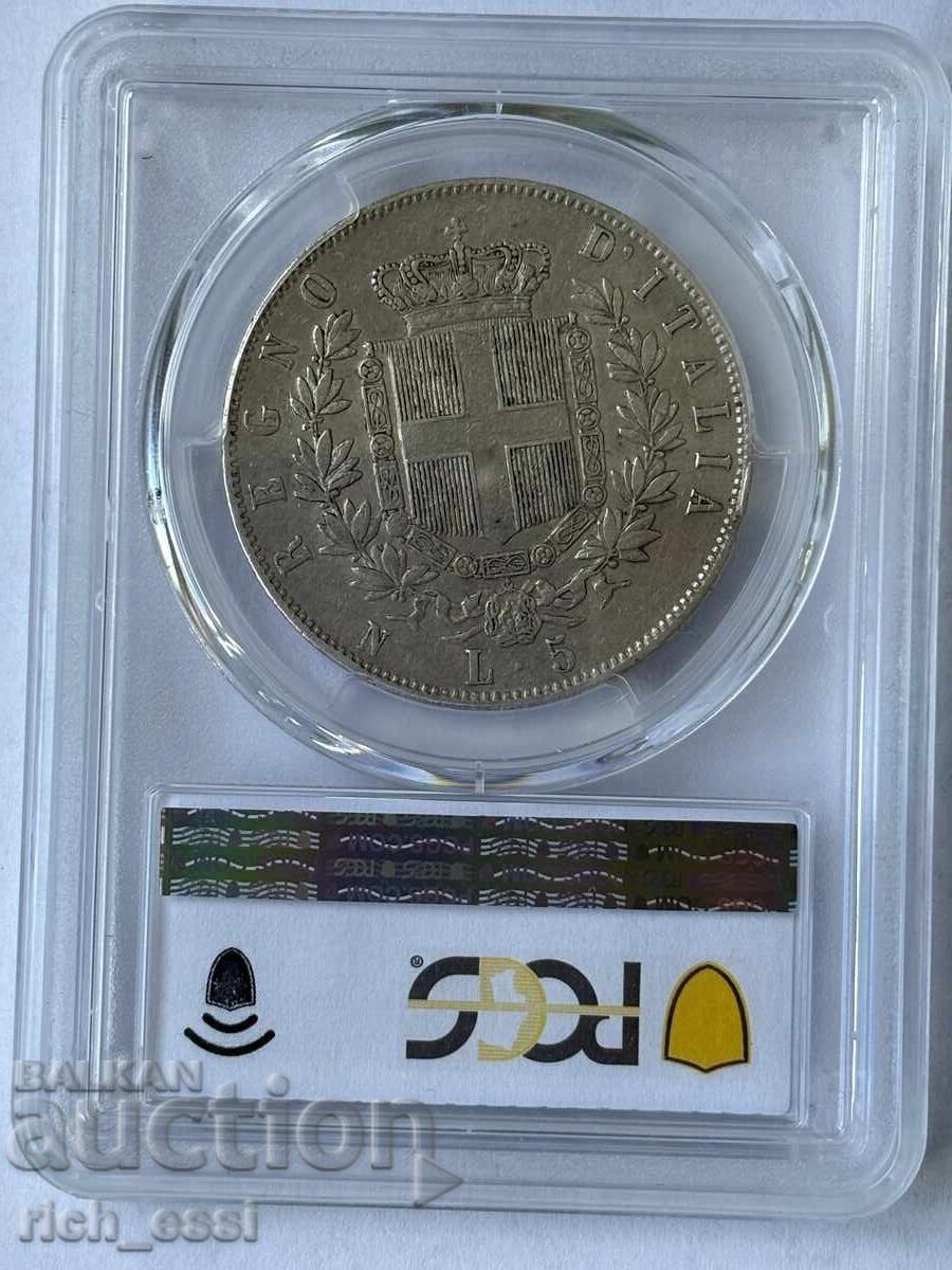 Delivery of 5 Lire 1862, Italy, Silver, VERY RARE