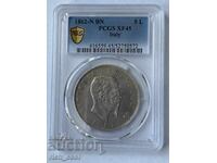 5 lire 1862, Italia, argint, FOARTE RARĂ