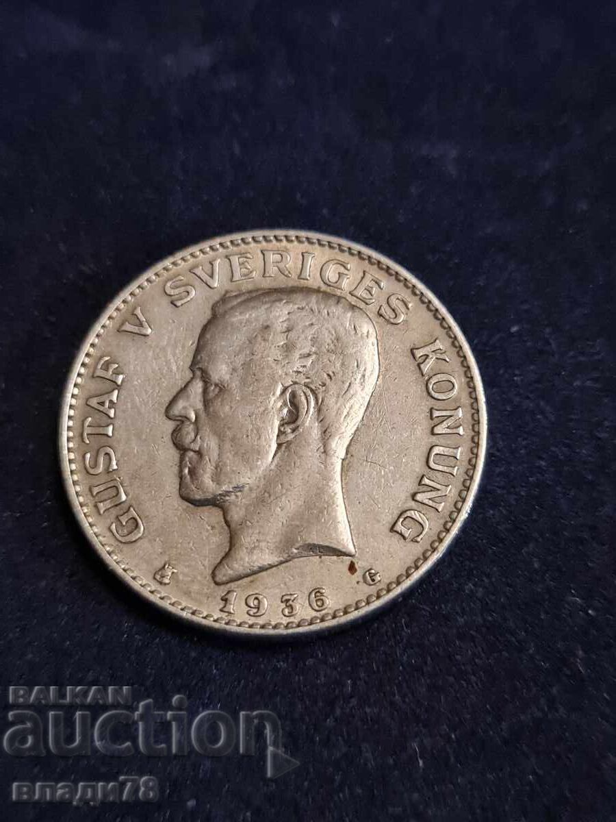 Auction Silver coin 1 crown 1936 Auction Silver coin 1 crown 1936