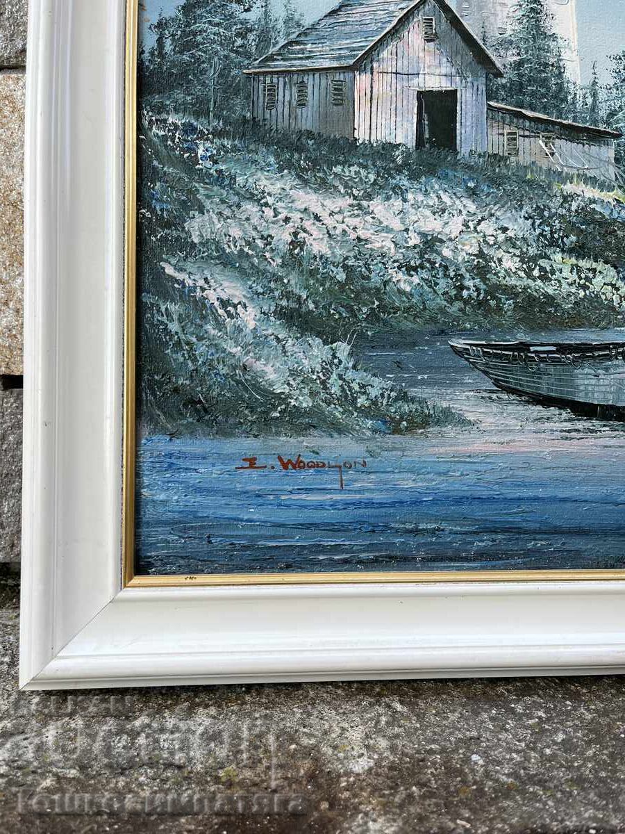 Tablou frumos cu far de mare cu preț 140.00 BGN | € 71.58