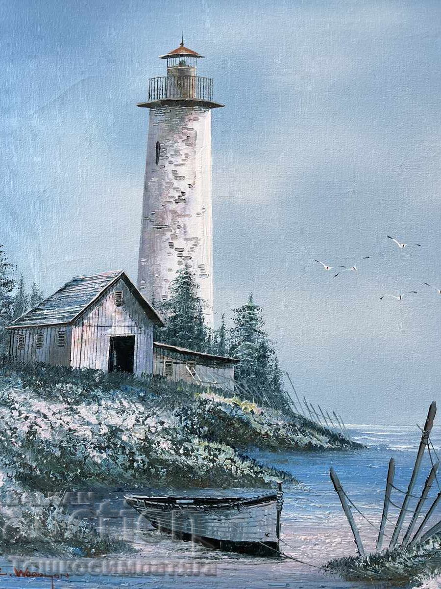 Licitație Tablou frumos cu far de mare