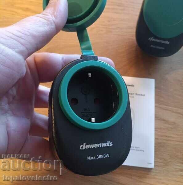 Delivery of NEW! 2 pcs WiFi Smart Outdoor Sockets IP44 3680W, Alexa and Go