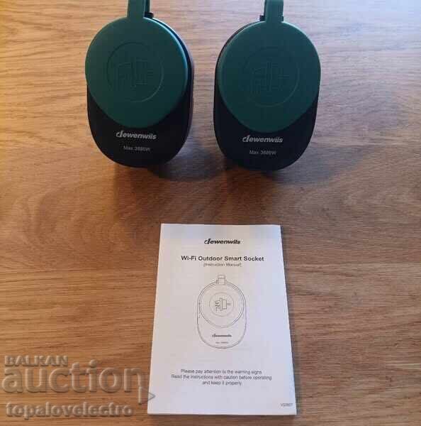 NEW! 2 pcs WiFi Smart Outdoor Sockets IP44 3680W, Alexa and Go - 6