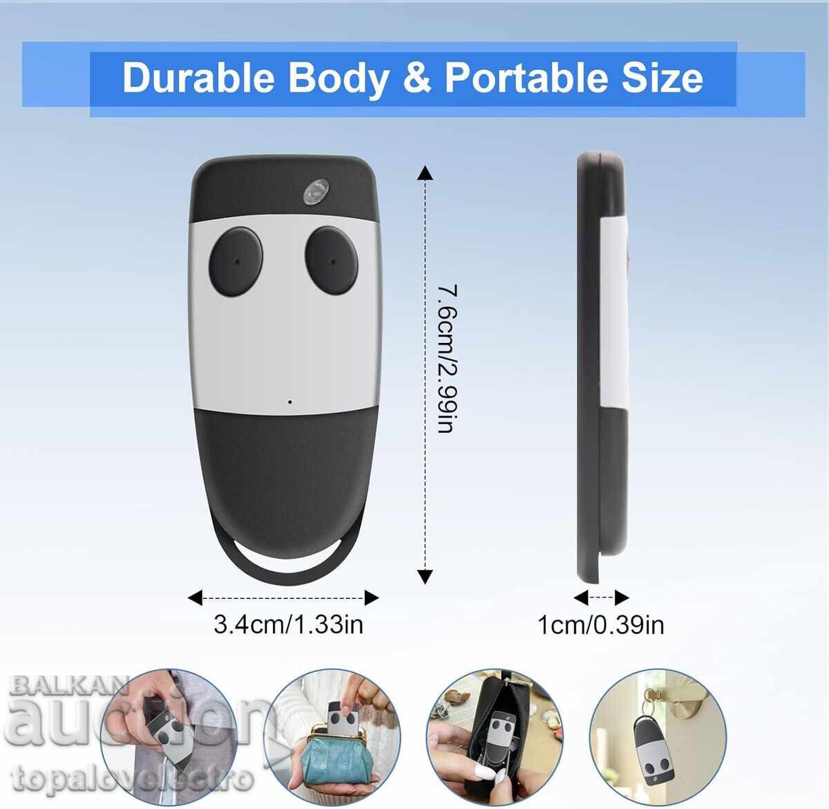 Delivery of NEW! 433MHz Remote Control for Garage Doors - 2-pack