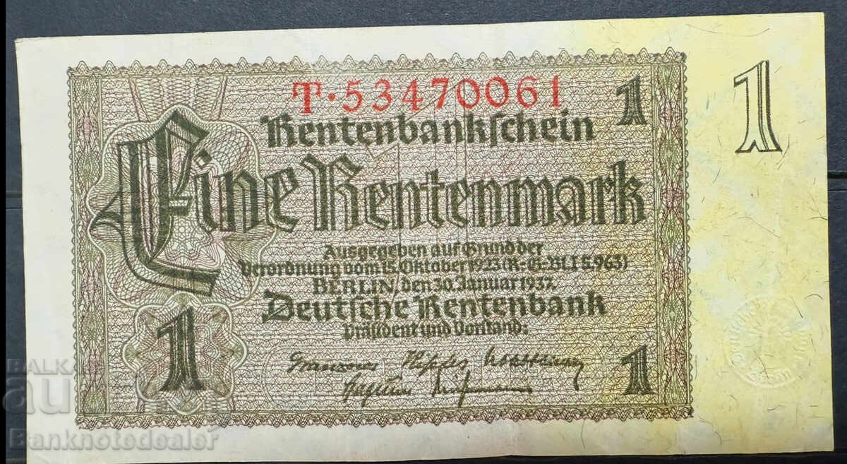 Germania 1 Marcă 1937 Pick 173b Ref 0061
