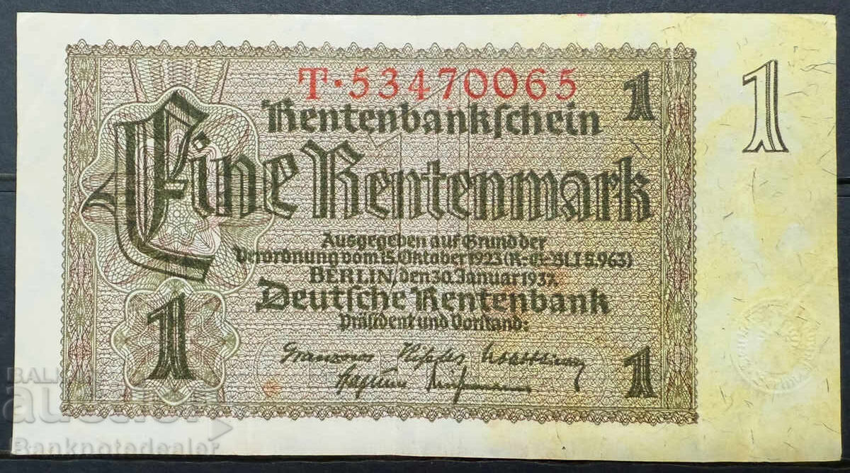 Γερμανία 1 Μάρκο 1937 Pick 173b Ref 0065