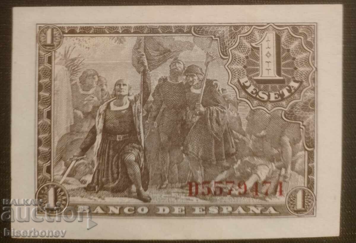 Spania, Ispaniya 1 peseta 1943, XF cu preț 17.00 BGN | € 8.69 Spania, Ispaniya 1 peseta 1943, XF cu preț 17.00 BGN | € 8.69