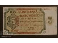 Spania, Spania 5 pesete 1938, UNC-1