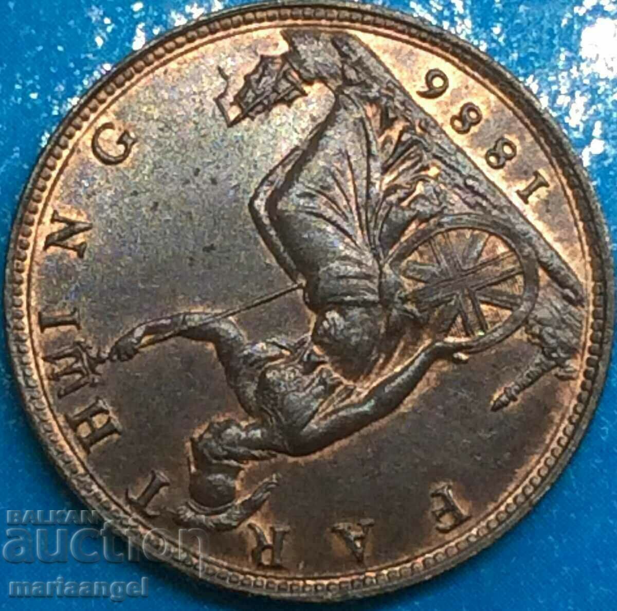 Μεγάλη Βρετανία 1 Farthing 1886 Young Victoria UNC - 5